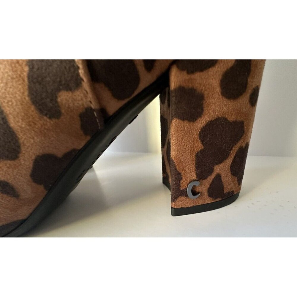 Sam Edelman Circus Tan Leopard Print Pointed Toe Block heel Boots Women's Size 7 - Picture 5 of 13